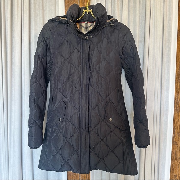Burberry London Black Diamond Quilted Down Jacket - Picture 1 of 13
